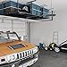 FLEXIMOUNTS 3x8 Overhead Garage Ceiling Storage Rack, Adjustable Garage Organization System, Heavy Duty Metal, 750lbs Weight Capacity, Black, Classic Series