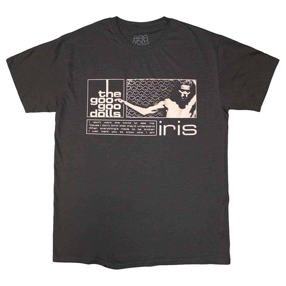 Rock Off Officially Licensed Products Men's Grey The Goo Goo Dolls Iris T Shirt L Charcoal