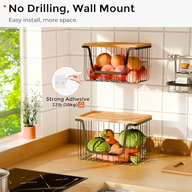 2 Pack Extra Large Trash Bag Dispenser & Holder, Stackable, Wall-Mount Garbage Bag Organizer, for Under Sink, Kitchen, Laundry Room Organization and Storage