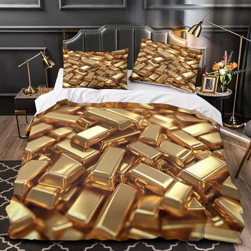 Housse de couette lingots d'or hypoallergique pour un sommeil sain