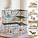 VISCOO Cat Cage, 3-Tier DIY Cat Enclosures Catio, Cat Playpen Indoor & Outdoor with Hammock, Detachable Metal Wire Kennel Cats Crate, 2x3x3 Exercise Place for 1-3 Cats/Kitten