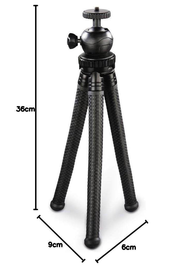 Hama - Mini treppiede con gambe a snodo per Smartphone, Gopro e fotocamera, 27 cm, nero
