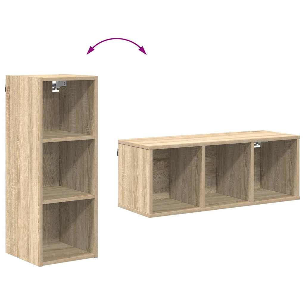 Armadietto sospeso in rovere Sonoma, 30 x 29,5 x 80 cm, moderno mobile da cucina con spazio e ripiano per riporre e ordinare in cucina, bagno o cantina