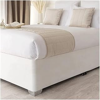 1 falda de diván perfecta para somier de cama de ante sintético de lujo con tela de tres lados y elástico alrededor de fácil instalación (blanco, 180 x 200 x 37 cm)