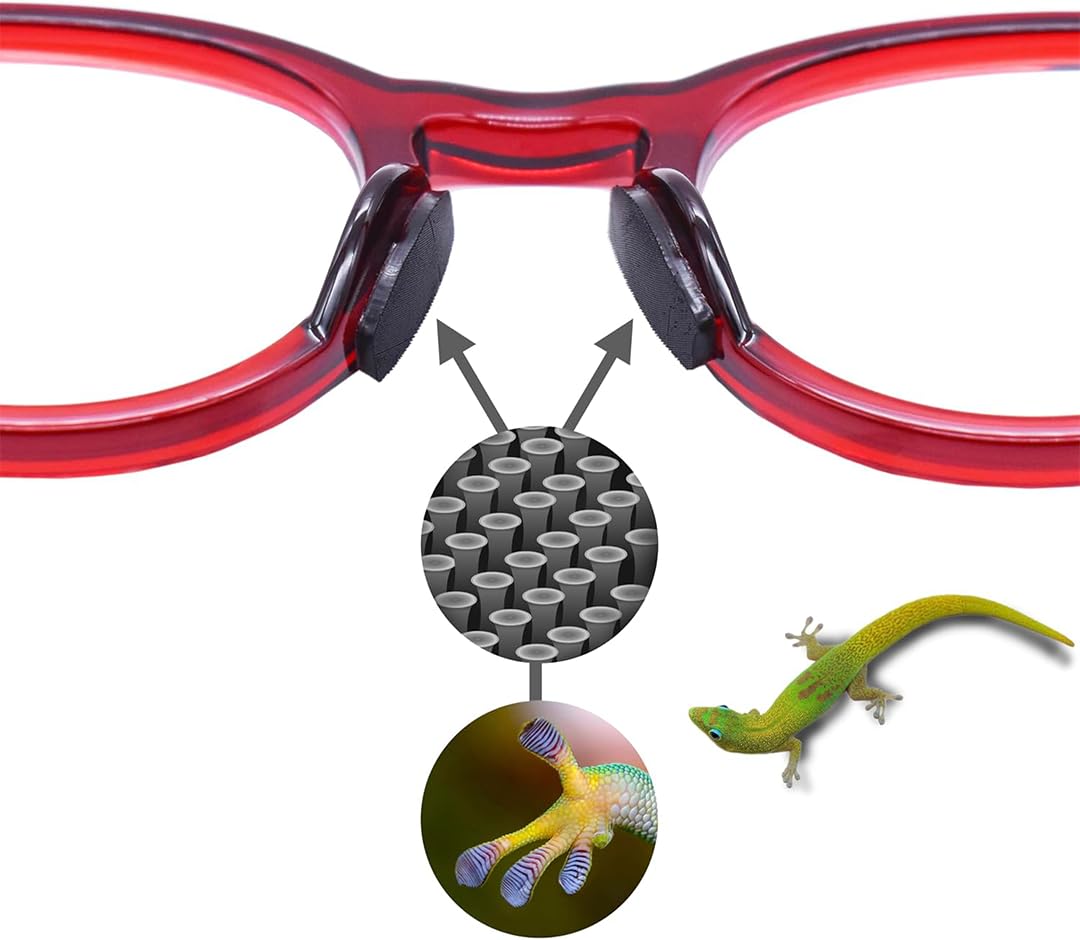 Setex Gecko Grip – Noski Do Okularów (5 Czarnych Par) – Antypoślizgowe Noski Do Okularów, Mikroteksturowane Włókna, Ultra-Mocna Przyczepność I Ultra-Miękkość, Samoprzylepne, 1 × 7 × 16 mm