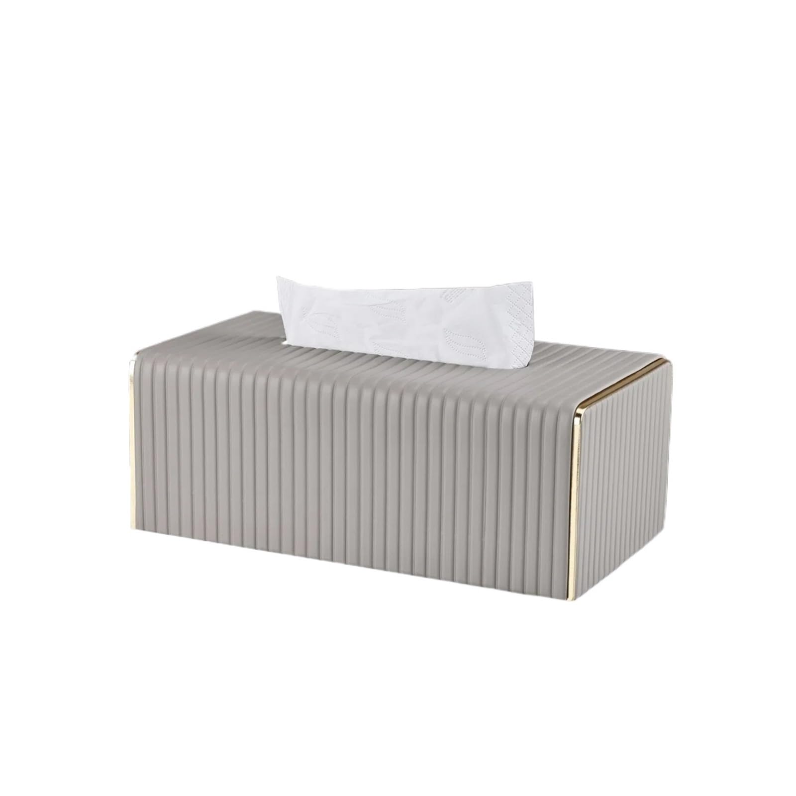 Tissue Case Light Luxury Leather Tissue Box Living Room Coffee Table Creative Rectangular Napkin Facial Dispenser Tissue Dispenser(Gris)