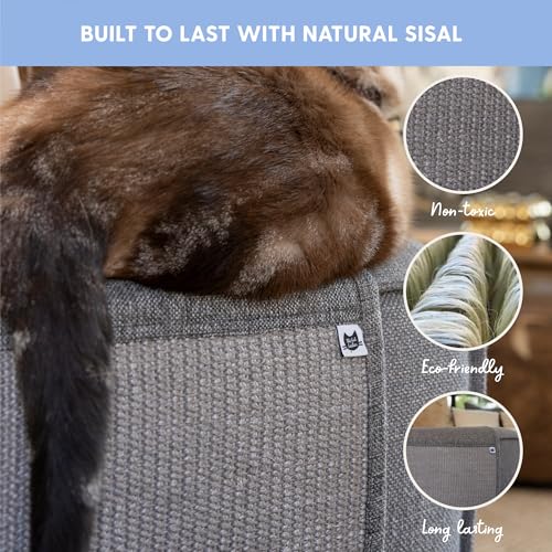 Image of The Cat Ladies Cat Scratch Furniture Protector Mat - Couch Protector from Claws - Anti Scratch Furniture Protectors from Cats Scratching - Sisal Scratcher Pad - Dark Grey