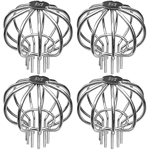 ESCULTORA 4PCS Gutter Guard, 2Inch Gutter Filter, Stainless Steel Gutter Downspout Filter for Blocking Fallen Leaves, Seeds, Twigs, and Other Debris Cover