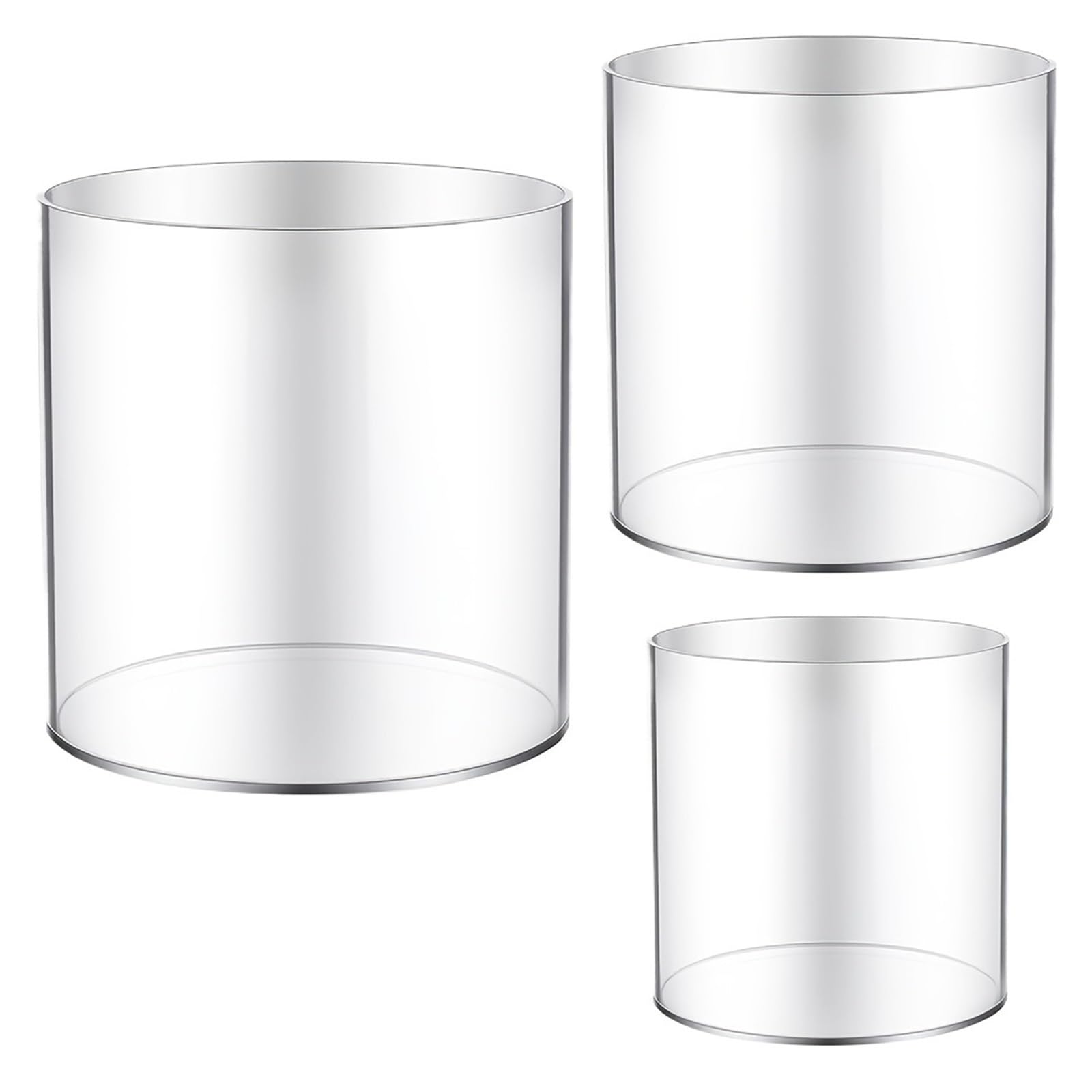 Luoaxinn Clear 3Pcs Acrylic Vase 3 Pcs Acrylic Flower Vase Cylinder Vases