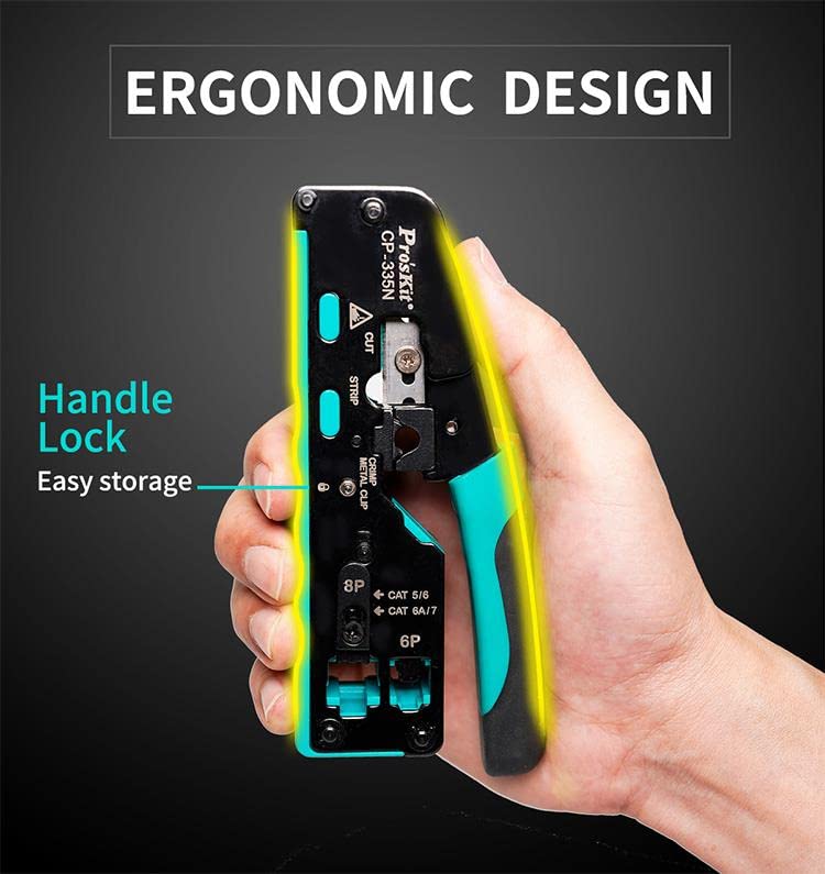 Ergonomic design and handle lock for easy storage