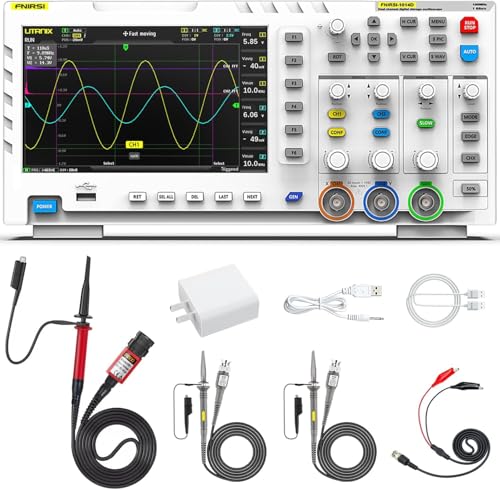FNIRSI 1014D Oscilloscope 2 in 1 Digital Oscilloscope DDS Signal Generator, 100X High Voltage Probe,