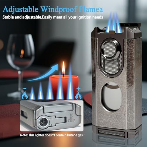 Encendedor Antorcha 5 en 1 Metal Plateado Recargable miniatura 3