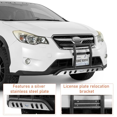 Image of Hooke Road Crosstrek Rally Light Bar Front Bumper for 2013-2017 Subaru XV Crosstrek, 4-Light Mounting Tabs & Skid Plate | Aggressive Off-Road Bull Bar | Bolt-On Installation