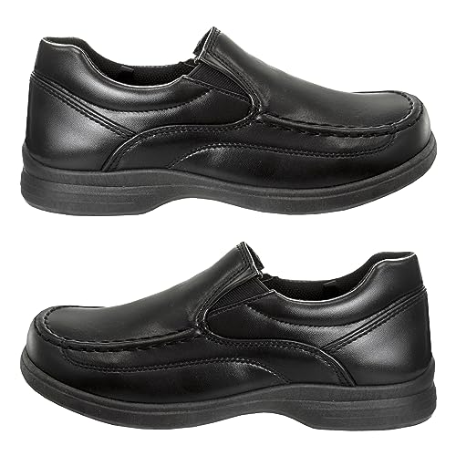 Image of French Toast Boys Shoes - Kids Oxford School Uniform Loafer Church Dress Shoes Slip-On Faux-Leather (Toddler-Big Kid) (Black)