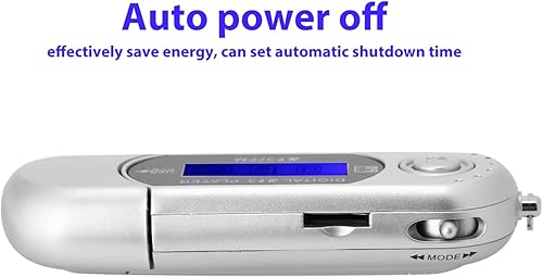 Miniatura 4 de oceanside Reproductor MP3 USB Stick Música portátil Reproductor USB MP3 con pantalla LCD Radio FM Tarjeta de memoria de voz, negro plata azul (plata)