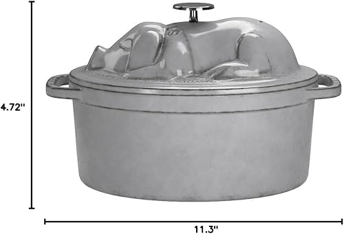 Miniatura 2 de Staub Piggy Cocotte, gris grafito, 6.7in