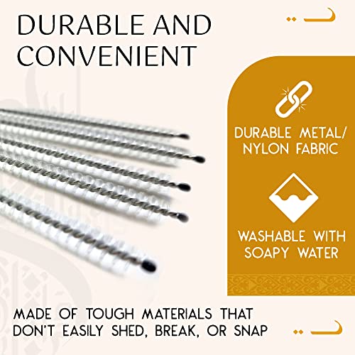 5 Bristle Metal Straw Cleaning Pipe Cleaners Kit - Easy Brush & Clean Pipes, White - Image 4