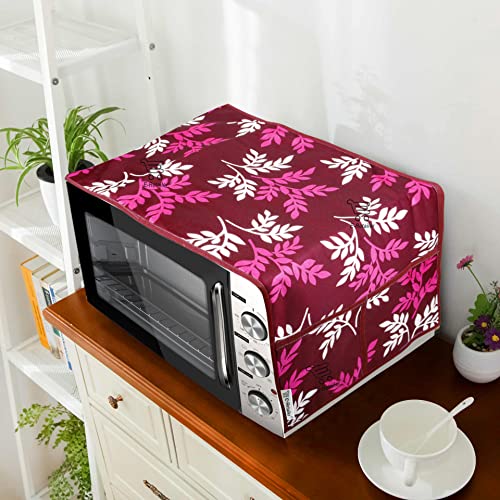 Image of Polyester 3-Layered Microwave Oven Top Cover With 4 Utility Pockets Suitable for Upto 30 Liter (Color- Purple, Size-36x14 Inches)