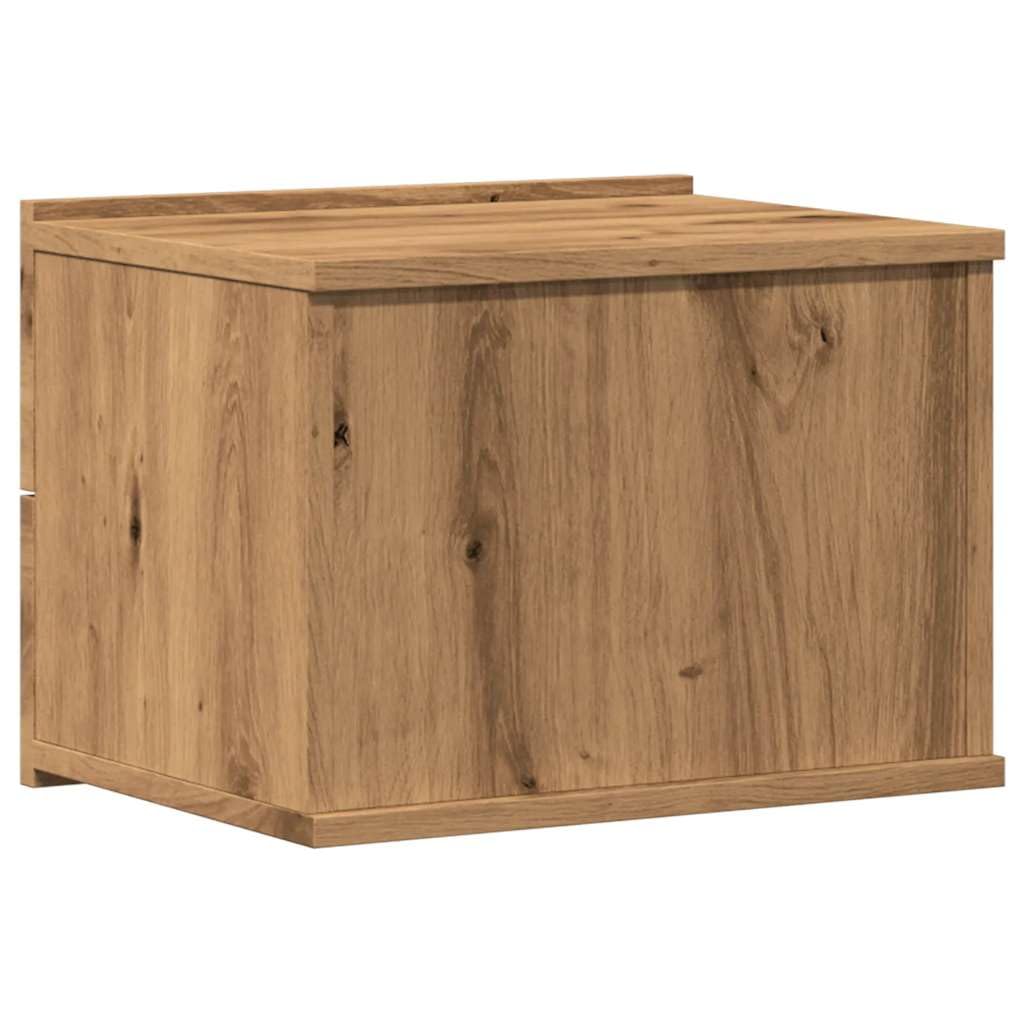 Générique Ścienne stoliki nocne 2 szt. Ręcznie wykonane z drewna dębowego 40x32x30 cm, pływający wiszący stolik nocny z dużą przestrzenią do przechowywania książek i szklanek, blat