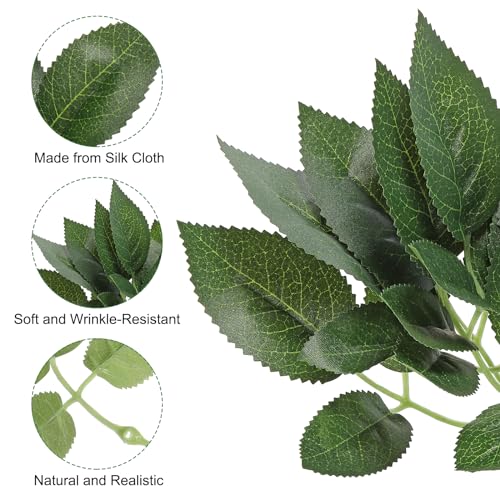 PATIKIL 4.72x10.24 Artificial Silk Rose Leaf - Image 4