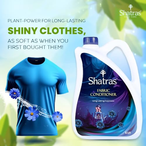 Image of Shatras Fabric Conditioner Liquid | Long Lasting Freshness with 2X Royal Perfume | Safe for Baby Clothes | For Top Load & Front Load Washing Machines | Soft & Shiny Clothes | 5 Litre