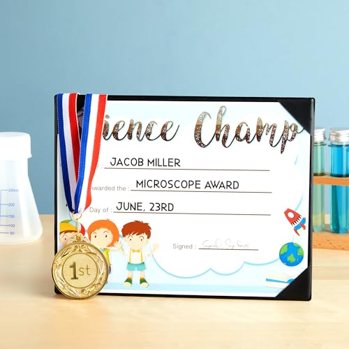 Juvale 1st Place Medals - 2.5" Dia, Gold, Pack of 6 with 16" First Place Ribbon - Gold Medals for Awards & Sports Tournaments - Soccer & Baseball Prizes & Relay Race Prizes