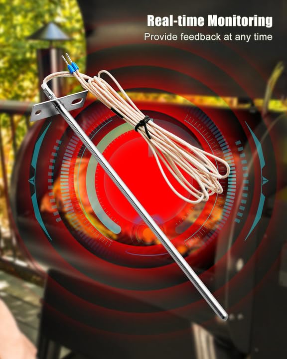 RTD Temperature Probe Sensor Fit for Z-Grill 450A 5502G 5502H 550A 550B 450B Pellet Grill, Particle Barbecue Stove Probe Replace ZG-RTD-1 AS-TR145