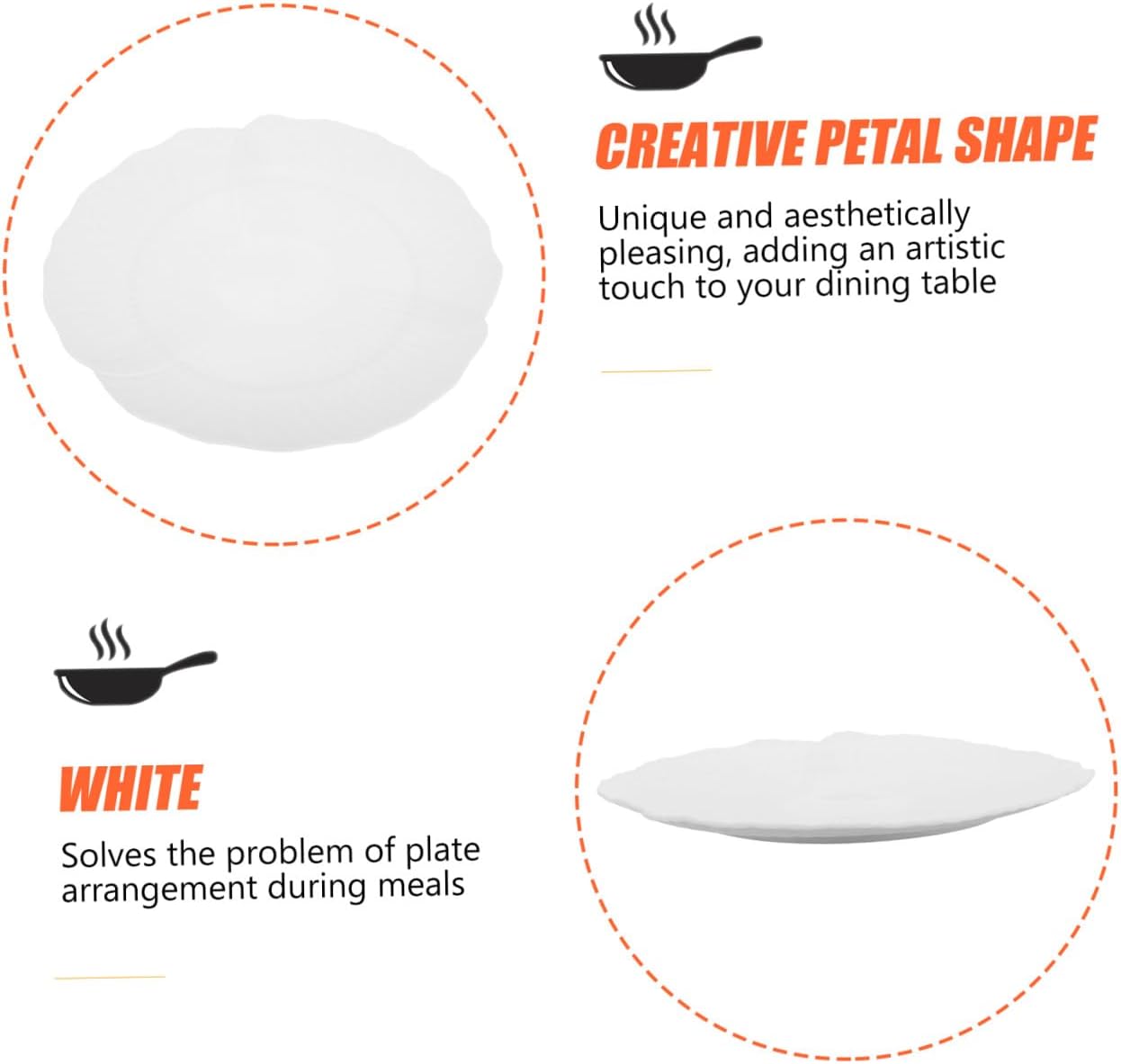 Unbreakable Petal-shaped Serving Plates Plastic Dinnerware Reusable Appetizer and Dessert Plates for Parties Home Use Lightweight