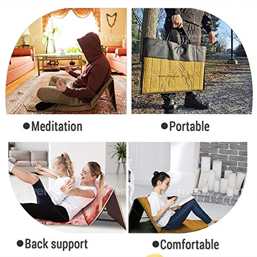 ZenHeart Folding Portable Meditation Yoga Exercise mat Ergonomic Back Support Floor Chair Tapis Yoga Kids Chair Home Chair Outdoor mat Fitness mat for Floor Gaming Chair Comfortable - Image 5