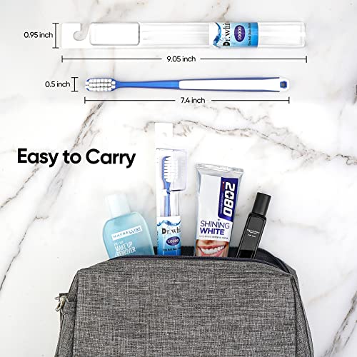 Dr. White Ultra Soft Bristle Toothbrush - Travel Tooth Brush For Sensitive Gums, Extra Soft Silk Adults Toothbrush For Oral Gum Recession & Braces - 4 Count #TOP1