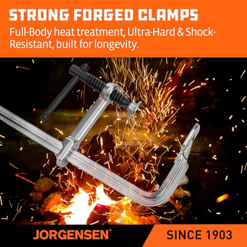 Image of Jorgensen 18-Inch Light-Duty Drop Forged Steel Bar Clamps, 2-Pack