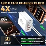 USB C Fast Charger Block Fast Charging, iPhone Charger Blocks 65W Multi Port Charger 6-Ports PD & QC Charging Cube Brick Power Adapter Type C Wall Chargers for iPhone 17/16/15/14/13/12 Pro Max, iPad