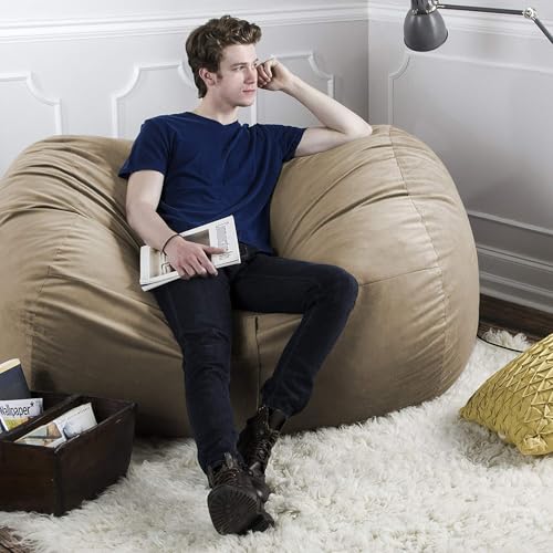 Jaxx 5.5 ft Bean Bag Loveseat, Camel
