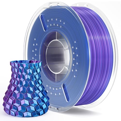 Image of ELEGOO Silk PLA Filament 1.75mm Blue Purple 1KG, Shiny Multi Color 3D Printer Filament Dimensional Accuracy + /- 0.05mm, 1kg Spool(2.2lbs) Fits for Most FDM 3D Printers
