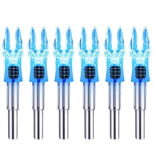 DEEPOWER S Lighted Arrow Nocks .244/6.2mm, 6 Pack, Blue