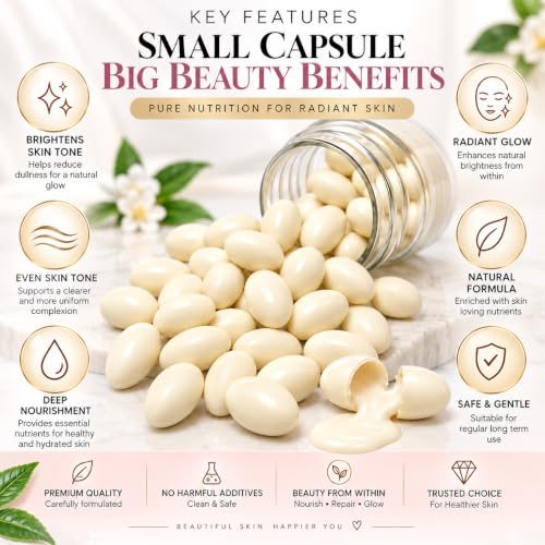Image of Korean Skin Whitening & Brightening Facial Capsule 50 Pcs for Facial /Brightning Helps to Marks & Spots Removal, Radiance & Glow skin whitening Men & Women all skin type