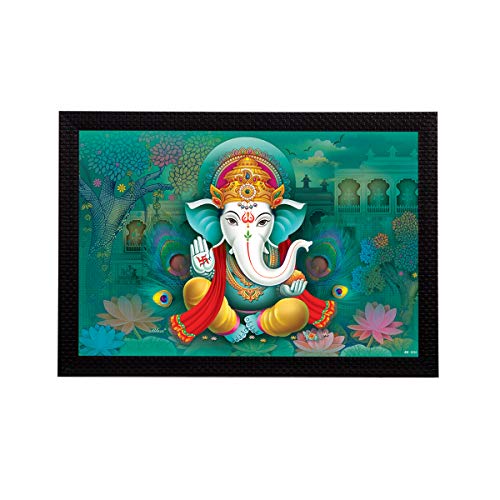 Image of eCraftIndia 'Lord Ganesha' Satin Matt Texture UV Art Painting (Synthetic Wood, 27.94 cm x 35.56 cm, FPR2A6324)