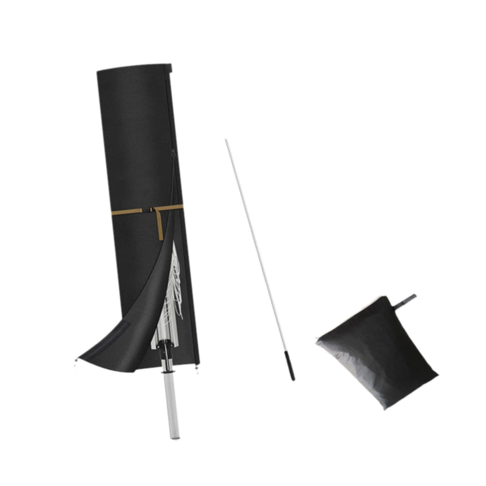 Leefasy Patio Market Umbrella Cover Protector Water Resistant Lightweight Parasol Cover with Telescopic Pole for Lawn Beach Courtyard