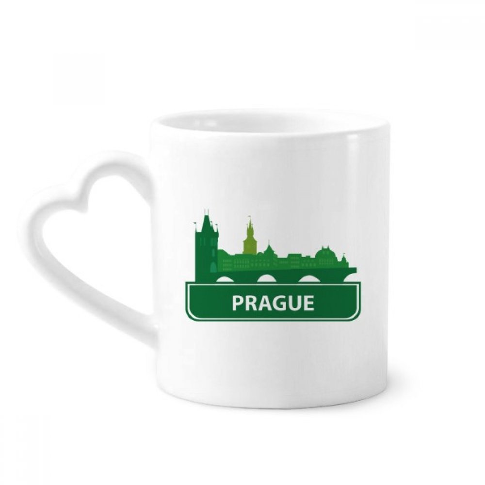 DIYthinker Prague Czech Republic Green Landmark Mug Coffee Ceramic Drinkware Glass Heart Cup