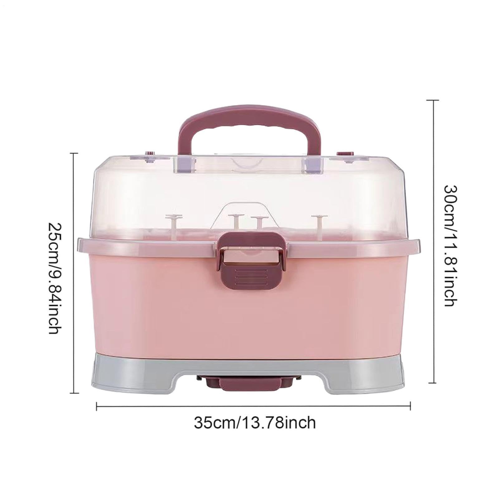 Large Nursing Bottle Storage Box Organizer with Cover, Removable Home Holder for Sink Dishwasher, Bottle Organizer for Kids, Cabinet Washing Sink Travel Kitchen Use. — view 7
