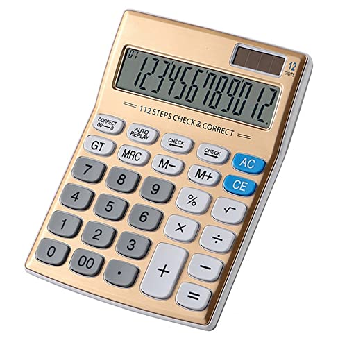 Kalkulator Złoto 12-cyfrowy Kalkulator słoneczny Podwójny zasilacz Biurowy Kalkulator elektroniczny Kalkulator studencki Kalkulator do egzaminów papierniczych