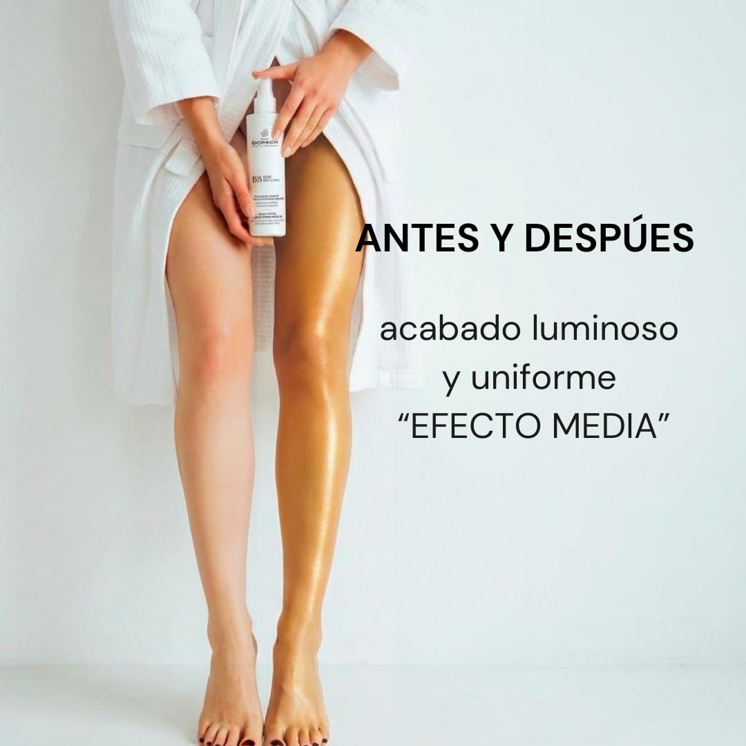 FARMA DORSCH BB Body Bronzing Reafirmante Maquillaje Corporal 200 ml con Pigmentos Dorados
