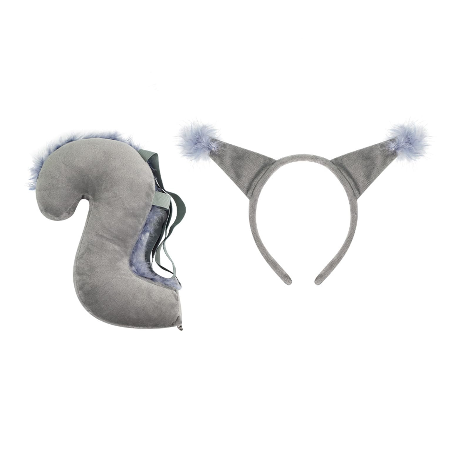 Faxianther Lovely Squirrel Costume Accessory Set Kids Girls Boys Squirrel Headband Hairband Large Tail Halloween Cosplay Mardi Gras Animal Costume Outfit Headwear Props Party Supplies Decor