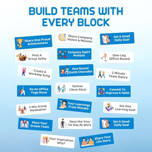 Image of Corporate Activity Tower Blocks | Office Team Building Game | Wooden 54 Activity Blocks for Office Events, HR & Group Activities & Icebreakers | Fun Engagement Game for Employees Bonding