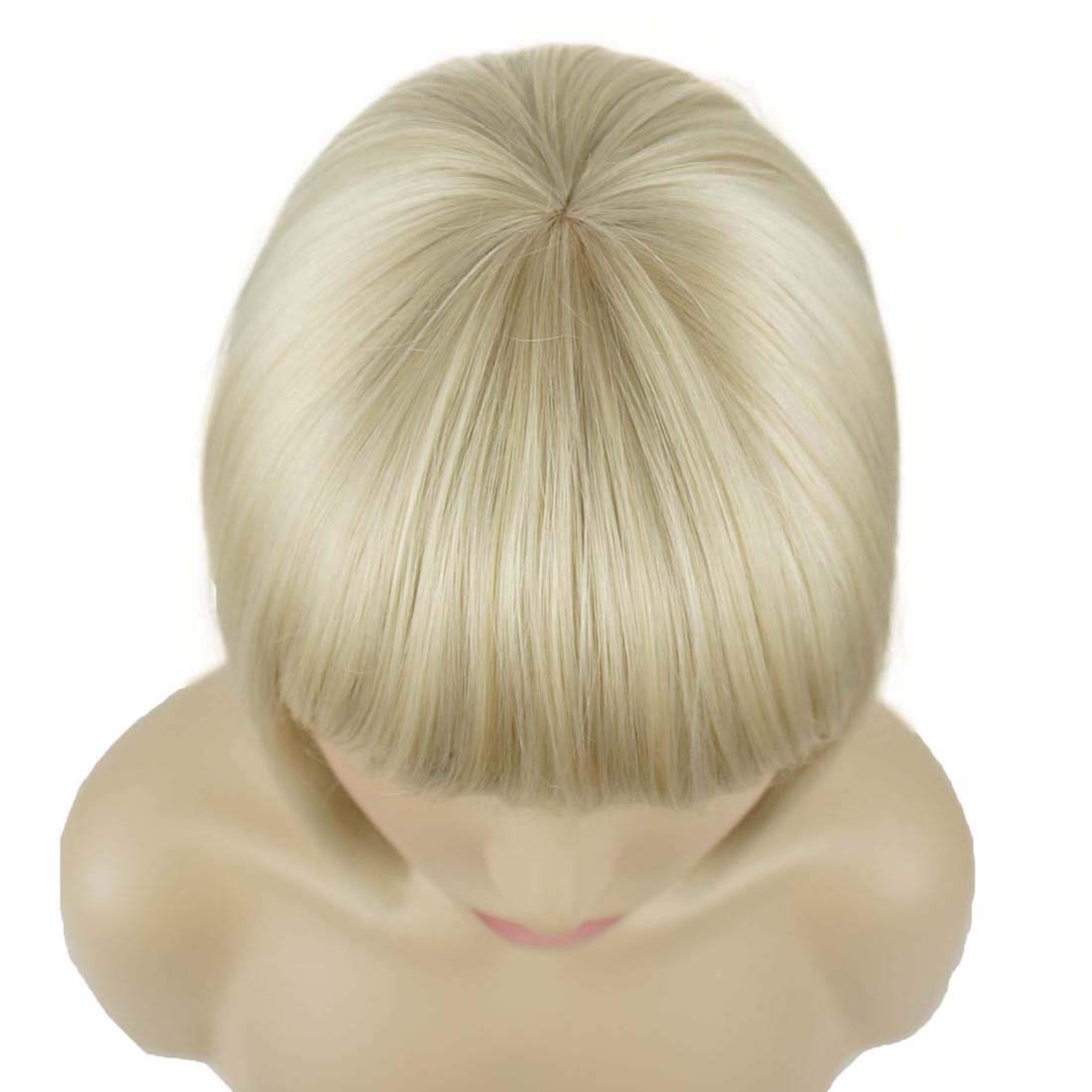 Lydell 20,3 cm glattes kurzes Bob-Haar, flacher Pony, niedlicher zentraler Punkt, hitzebeständig, synthetische Perücke (122)