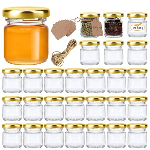 Mini Glass Jars Set - Bulk Pack of 20Small Containers with Lids | 1.5 oz Clear Glass Bottles for Honey, Jams, Crafts & Wedding Favors | Airtight, Reusable