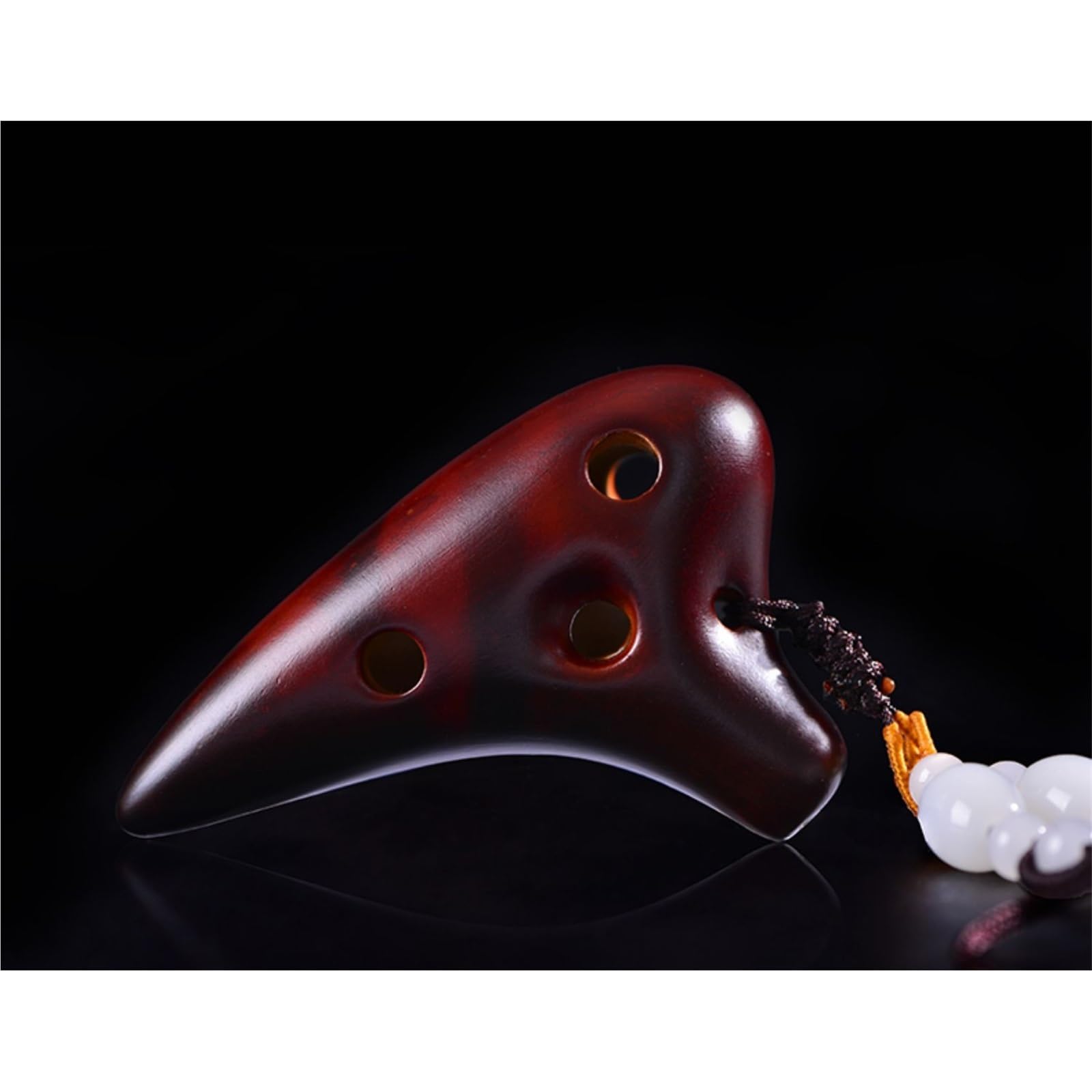 Ocarina Mini Ocarina Super Treble F Tune SSF Collana 6 Fori Affumicato Crack Semplice Strumento Musicale(Brown)
