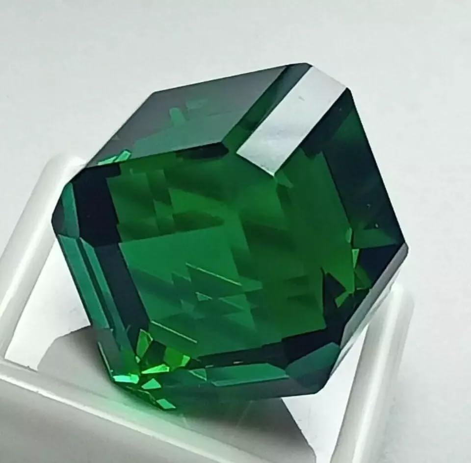 Certified 92.15 Ct Natural Tsavorite Green Garnet Cube Cut Loose Gemstone