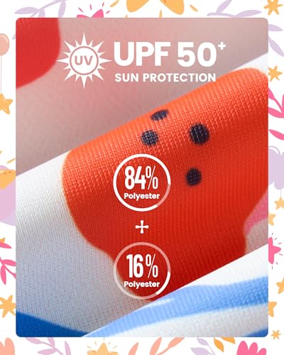 Angel season Girls Ruffle Floral One Piece Swimsuit and Toddler Girls Bathing Suit Bundle3