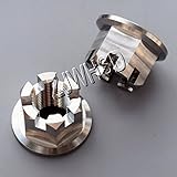 2個入 M12 x 1.25 mm チタン合金 六角 溝付 フランジ ナット (キャッスルナット) 車 バイク 車軸用 Ti Titanium 龜旅製作所